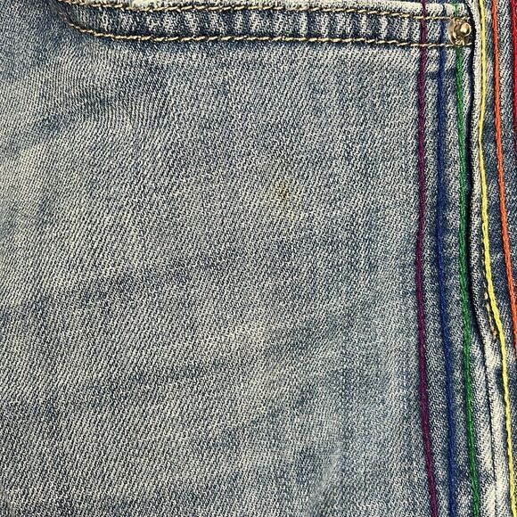 Vintage Lee women’s button fly rainbow stitch light wash bootcut jean size 8 - Picture 3 of 7